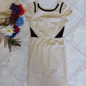 Beige and accent black Jacob dress